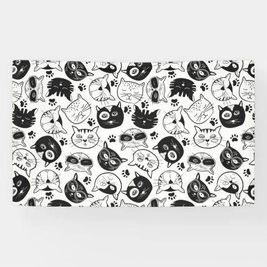 Pattern niedliche Katze, Maine Coon Banner (Horizontal)