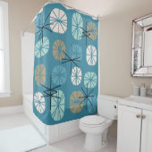 Pattern Oblongs Aquamarin White Gold Duschvorhang (Beispiel)