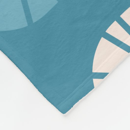 Pattern Oblongs Aquamarin White Gold Fleecedecke (Ecke)