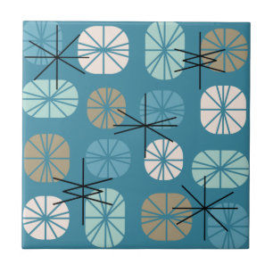Pattern Oblongs Aquamarin White Gold Fliese