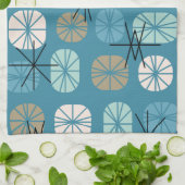 Pattern Oblongs Aquamarin White Gold Geschirrtuch (Gefaltet)