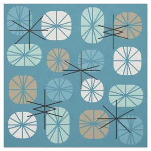 Pattern Oblongs Aquamarin White Gold Stoff
