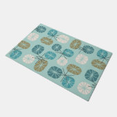 Pattern Oblongs Aquamarine Gold Fußmatte (Schrägansicht)