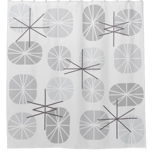 Pattern Oblongs Light Gray Duschvorhang (Vorderseite)