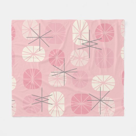 Pattern Oblongs Pink Vanilla Fleecedecke (Vorderseite (Horizontal))