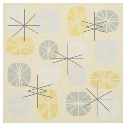 Pattern Oblongs Yellow Gray Stoff (Muster)