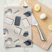 pattern of black and white cera geschirrtuch (Viertel Falte)