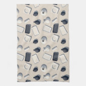 pattern of black and white cera geschirrtuch (Vertikal)