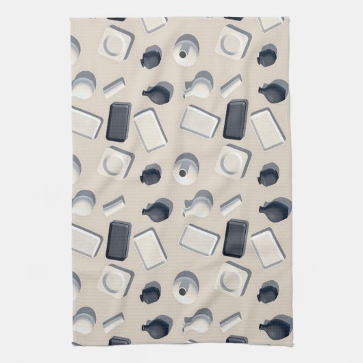 pattern of black and white cera geschirrtuch (Vertikal)