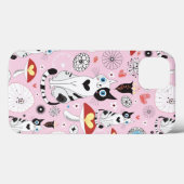 pattern of cats and flowers Case-Mate iPhone hülle (Rückseite (Horizontal))