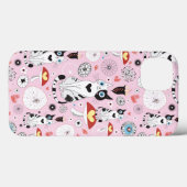pattern of cats and flowers Case-Mate iPhone hülle (Rückseite (Horizontal))