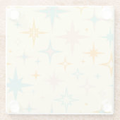 Pattern of colorful retro stars glasuntersetzer (Rückseite)