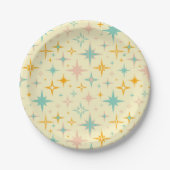 Pattern of colorful retro stars pappteller (Vorderseite)