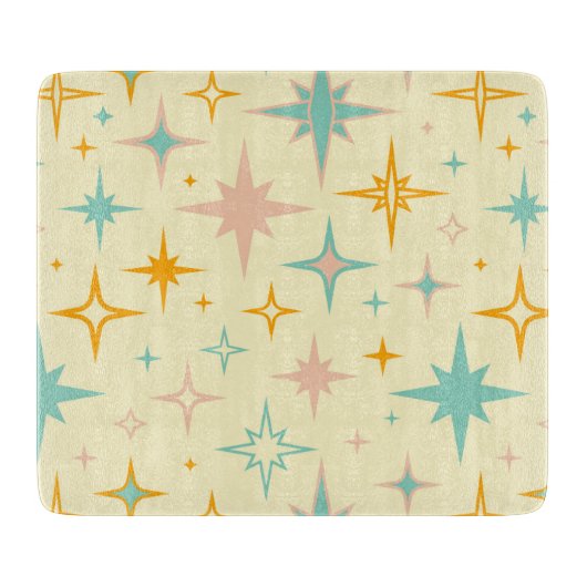 Pattern of colorful retro stars schneidebrett (Vorderseite)