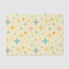 Pattern of colorful retro stars seidenpapier