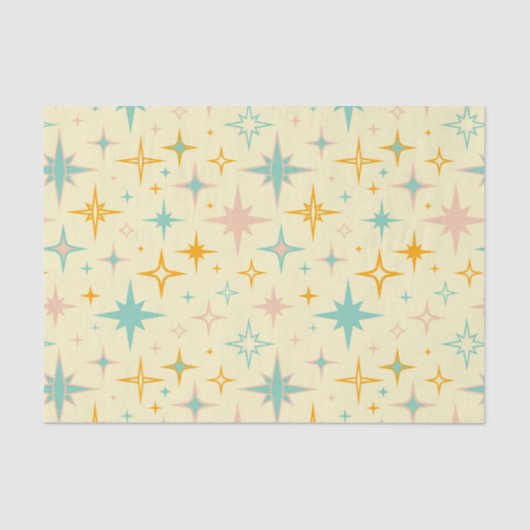 Pattern of colorful retro stars seidenpapier (Vorderseite)