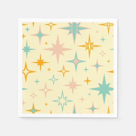 Pattern of colorful retro stars serviette (Vorderseite)