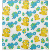 Pattern of Dinosaurs, Cute Dinosaurs, Baby Dino Duschvorhang (Vorderseite)