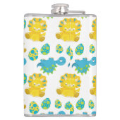 Pattern of Dinosaurs, Cute Dinosaurs, Baby Dino Flachmann (Rückseite)