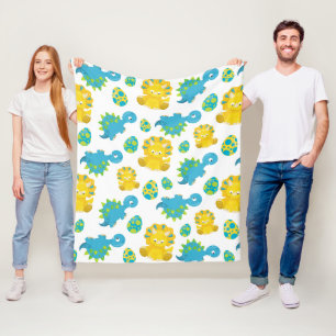 Pattern of Dinosaurs, Cute Dinosaurs, Baby Dino Fleecedecke