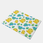 Pattern of Dinosaurs, Cute Dinosaurs, Baby Dino Fußmatte (Schrägansicht)