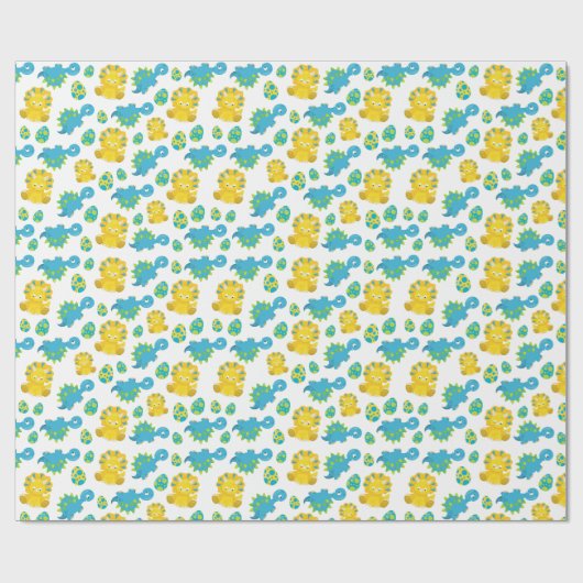 Pattern of Dinosaurs, Cute Dinosaurs, Baby Dino Geschenkpapier (Flach)