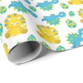 Pattern of Dinosaurs, Cute Dinosaurs, Baby Dino Geschenkpapier (Rolleneckpunkt)