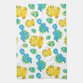Pattern of Dinosaurs, Cute Dinosaurs, Baby Dino Geschirrtuch (Vertikal)