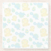 Pattern of Dinosaurs, Cute Dinosaurs, Baby Dino Glasuntersetzer (Rückseite)