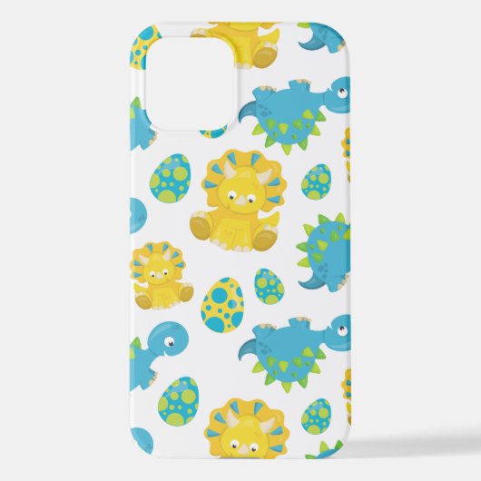 Pattern of Dinosaurs, Cute Dinosaurs, Baby Dino iPhone Hülle (Rückseite)