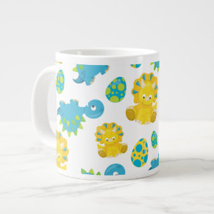 Pattern of Dinosaurs, Cute Dinosaurs, Baby Dino Jumbo-Tasse
