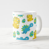 Pattern of Dinosaurs, Cute Dinosaurs, Baby Dino Jumbo-Tasse (Vorderseite Rechts)