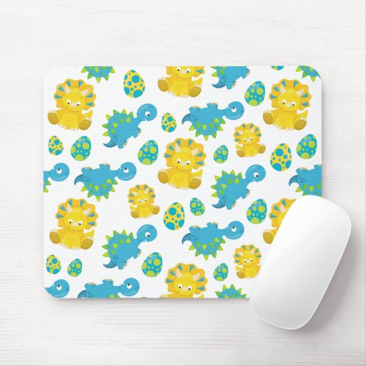 Pattern of Dinosaurs, Cute Dinosaurs, Baby Dino Mousepad (Mit Mouse)
