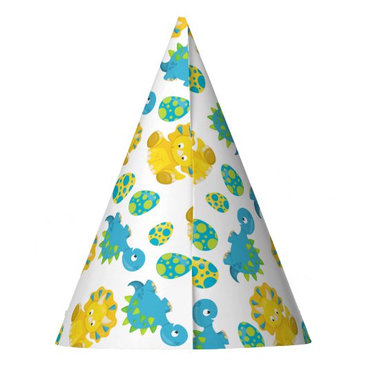 Pattern of Dinosaurs, Cute Dinosaurs, Baby Dino Partyhütchen (Rückseite)