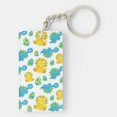 Pattern of Dinosaurs, Cute Dinosaurs, Baby Dino Schlüsselanhänger (Rückseite)