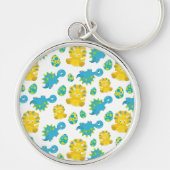 Pattern of Dinosaurs, Cute Dinosaurs, Baby Dino Schlüsselanhänger (Vorne)