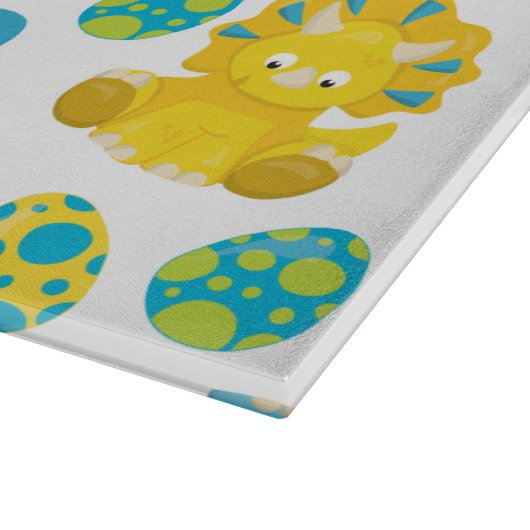 Pattern of Dinosaurs, Cute Dinosaurs, Baby Dino Schneidebrett (Ecke)