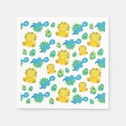 Pattern of Dinosaurs, Cute Dinosaurs, Baby Dino Serviette (Vorderseite)