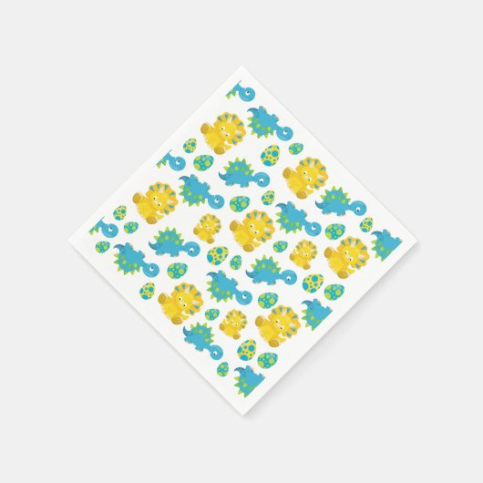 Pattern of Dinosaurs, Cute Dinosaurs, Baby Dino Serviette (Ecke)