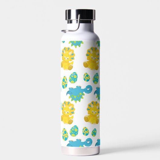 Pattern of Dinosaurs, Cute Dinosaurs, Baby Dino Trinkflasche (Rechts)