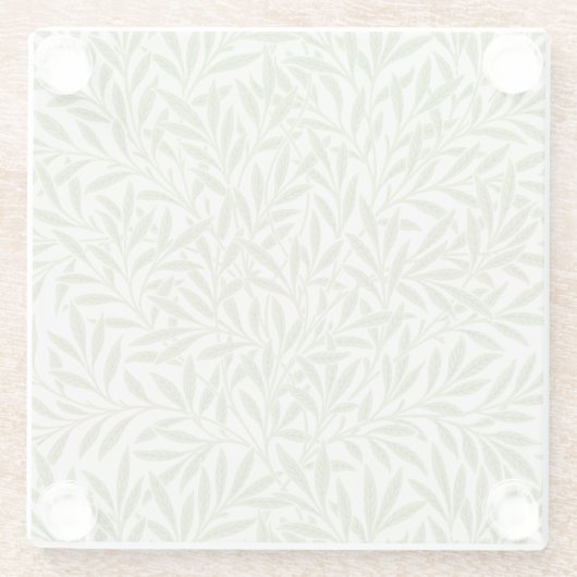 Pattern of green leafy branches  glasuntersetzer (Rückseite)