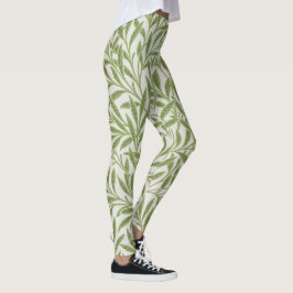 Pattern of green leafy branches  leggings