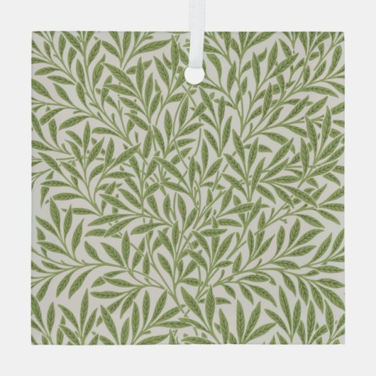 Pattern of green leafy branches  ornament aus glas (Rückseite)