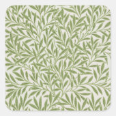 Pattern of green leafy branches  quadratischer aufkleber (Vorderseite)