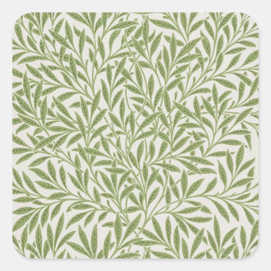 Pattern of green leafy branches  quadratischer aufkleber (Vorderseite)