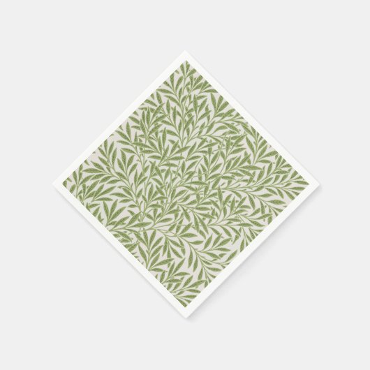 Pattern of green leafy branches  serviette (Ecke)