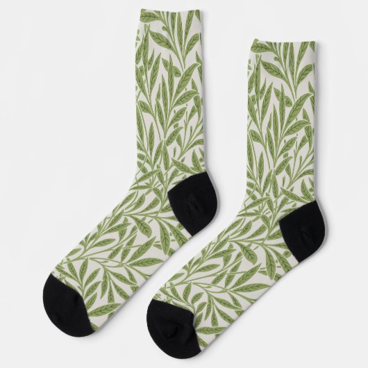 Pattern of green leafy branches  socken (Linkes Detail)
