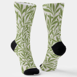 Pattern of green leafy branches  socken