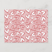 Pattern Of Hearts, Red Hearts, Pink Hearts, Love Postkarte (Vorderseite)