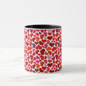 Pattern of Hearts Stylish Modern Pink Red Chic Tasse (Zentrum)